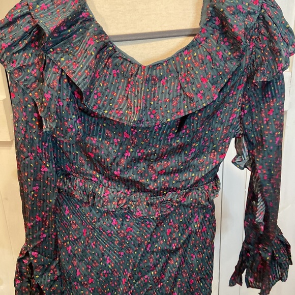 NWOT Free People Sweetest Thing Green Floral Ruffled Dress - Picture 4 of 4